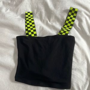 Black tank top with neon straps